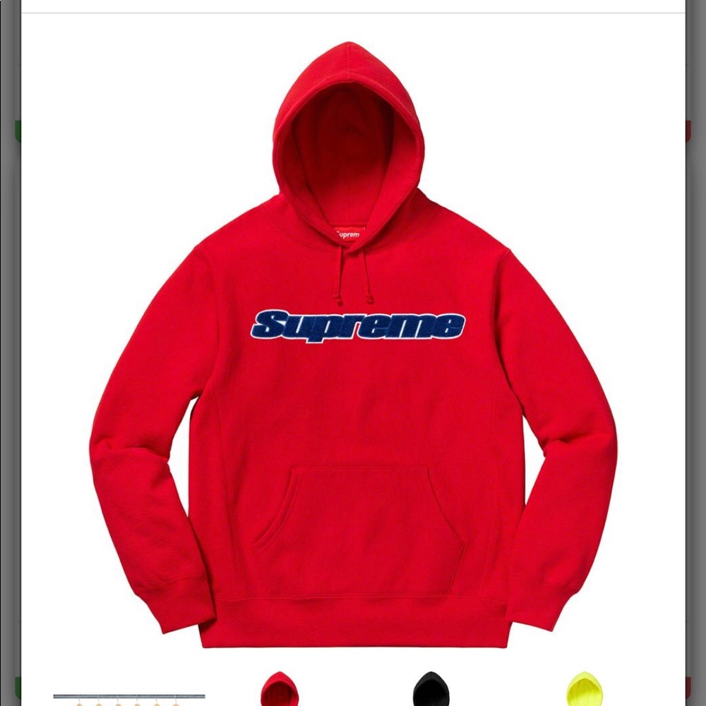 Supreme red hoodie ss19 w/shower cap